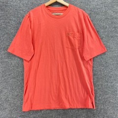Greg Norman Shirt Men M Orange Crew Neck Short Sleeve Cotton Regular Fit