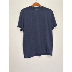 Under Armour HeatGear Mens V-Neck T-Shirt Navy Blue Heather Loose Fit Large