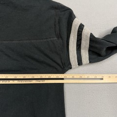 Russell Athletic Shirt Mens Large Black Long Sleeve Pro Cotton Striped Tee