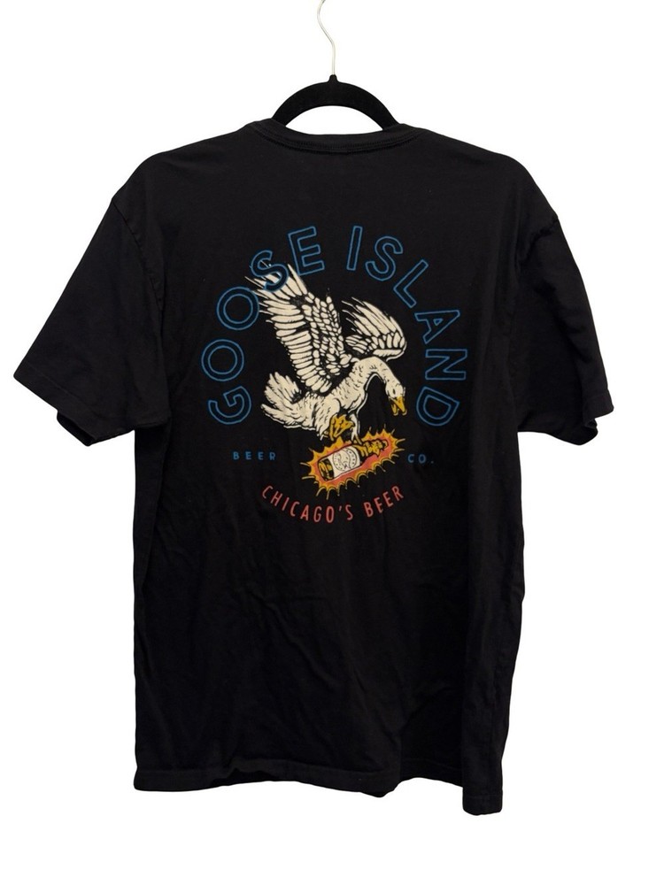 Goose Island Beer Co T Shirt Mens L Black Chicago’s Beer Graphic Logo Tee