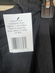 Hanes mens Essentials Short Sleeve T-shirt Value Pack (4-pack), Black, X-Large