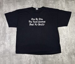 Vintage Garden Gnome Funny Quote T Shirt Black size 2XL Y2K Comedy Humor