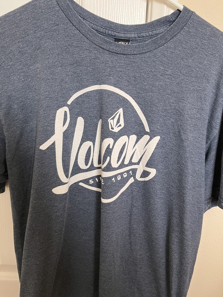 Volcom Stone “True To This” Logo T-Shirt Mens Sz Large, Short Sleeve, Dark Blue