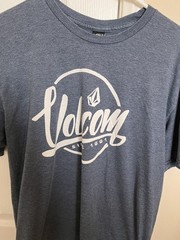 Volcom Stone “True To This” Logo T-Shirt Mens Sz Large, Short Sleeve, Dark Blue