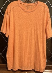 Cremieux Men’s Orange Slub Cotton Short-Sleeve Crew Neck T-Shirt Size XL RN58909