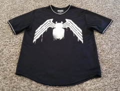 Marvel Spiderman T Shirt Mens Large Black Short Sleeve V Neck Polyester