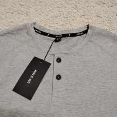 Public Rec Go-To Short Sleeve Shirt Mens Medium Gray Performance Henley Pima