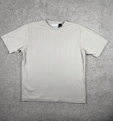 Concepts by Claiborne Men’s Size L Ribbed Knit Short Sleeve T-Shirt Beige Tan