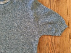 VTG 60s Ban Lon Textured Mod Shirt by Sears, Heathered Blue, Small, Atomic Age