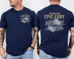 Operation Epic Fury T-Shirt, Patriotic American Flag Front & Back T-Shirt