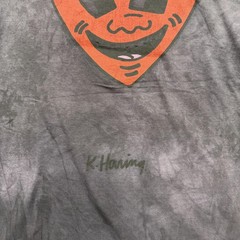 Keith Haring Shirt Mens XL Gray Tie Dye Heart Face Graphic T-Shirt Tee