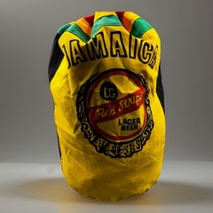 Vintage Jamaica Red Stripe Beer Rasta Reggae Drawstring Festival Bag -530