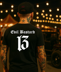 Evil Bastard | Soft-Style Tee | Back Print | Branded for Trouble