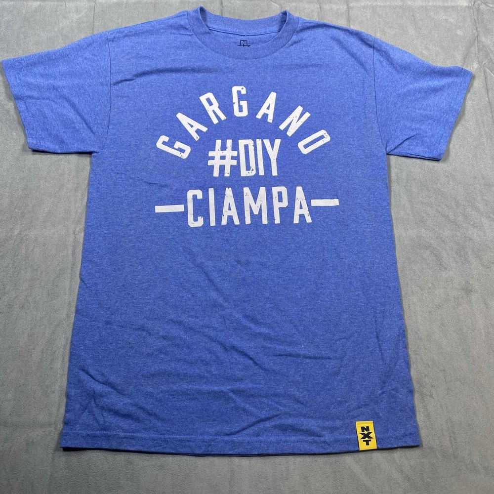 WWE NXT Johnny Gargano Tomasso Ciampa Shirt Men’s Small Blue #DIY Tag Team NWOT