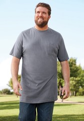 Boulder Creek by KingSize Heavyweight Longer-Length Pocket Crewneck T-Shirt