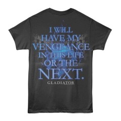 GLADIATOR Movie T-Shirt MAXIMUS I WILL HAVE VENGEANCE 2 Sided Official Cotton