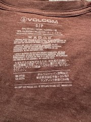 Volcom Men’s Brown Graphic Logo Crew Neck Long Sleeve Cotton Blend Tee S/P