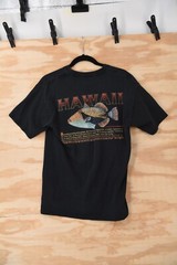 Vintage Hawaii Trigger Fish Black T-Shirt Mens S-M Humuhumunukunukuapuaa
