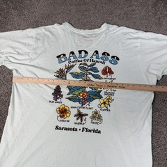 Bad Ass Coffee Of Hawaii Shirt Mens 2XL Green Sarasota Florida Back Print