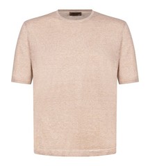 STILE LATINO t-shirt linen cotton EU 52 US 42 beige melange normal fit