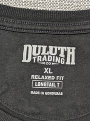 Duluth Trading Co Shirt Mens XL Gray Longtail T Relaxed Fit Beaver Flag Graphic