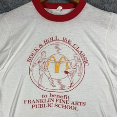 VINTAGE 80s Franklin Fine Arts School Chicago T Shirt Men M McDonalds Rockabilly