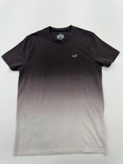 Hollister Men’s T-Shirt Black Gray Gradient Logo Size S Short Sleeve