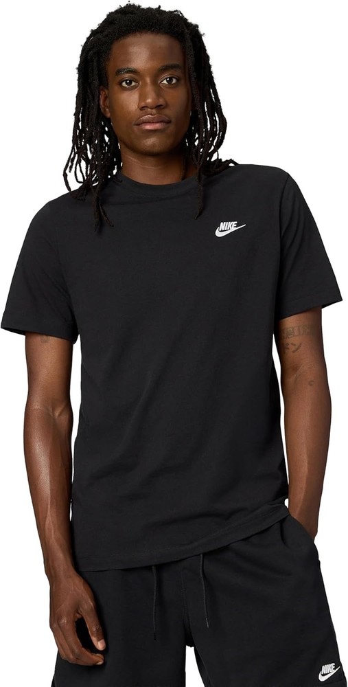 Nike Men’s Sportswear Club T-Shirt Crewneck Shirt Black Men’s XXL Brand New