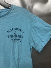 Gulf Shores Alabama “Stay Salty” Light Blue T-shirt Size Medium PREOWNED FLAW