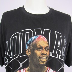 DENNIS RODMAN T-SHIRT Black Double Side Print Men’s XL Made in USA