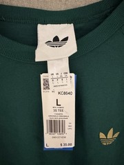 Adidas Originals 3-Stripes Men’s Large T-Shirt Dark Green Trefoil NWT