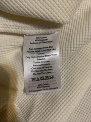 NEW Eddie Bauer Mens XL Waffle Knit Ivory Thermal Long Sleeve Crewneck Shirt