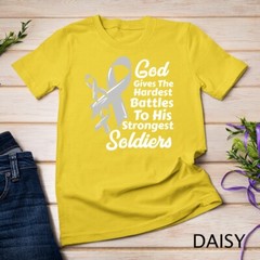 Brain Cancer Awareness Ribbon Fight Chemo Faith Soldiers God Unisex T-shirt