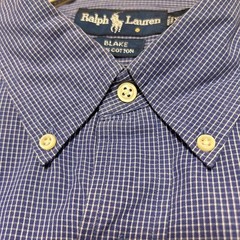 Ralph Lauren BLAKE XXL Blue Check Button-Down Shirt For 14Y+ Japan