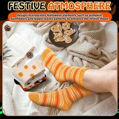 8 Pairs Fuzzy Thanksgiving Socks Bulk Women Fall Party Supplies Slipper Warm