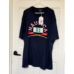 Nautica Mens T Shirt Navy Blue Graphic S1 Rowing Oars Cotton Tee 3XL NWT