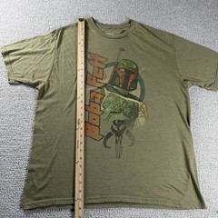 Star Wars Boba Fett Villain Graphic Distressed T-shirt Olive Green Men’s Size XL