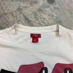 Guess Graphic Tee, White Y2K Biker Grunge, Small Hole, XL