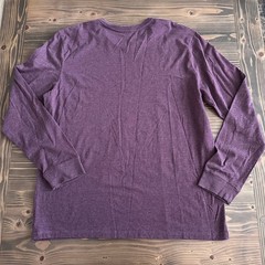 G.H. Bass Long Sleeve Tee Mens XL Purple Crew Neck Casual Basic Cotton Blend