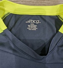 Mens XXL Two Tone Pullover BCG Navy Neon Yellow Short Sleeves Side Panels