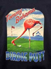 NWT $49.50 Tommy Bahama T Shirt Navy Blue S/S Birdie Putt Flamingo Golf Medium
