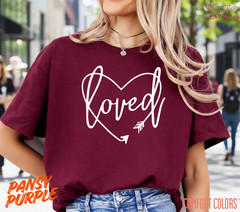 Unisex Loved Cursive Heart T shirt Men T shirt Women valanity Romantic