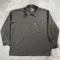 FB County Zip Shirt Mens Medium Black Half Zip Cargo Pocket Chicano Streetwear