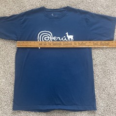Peru Logo Blue T-Shirt Men’s Cowritten & Animal Logo Tee