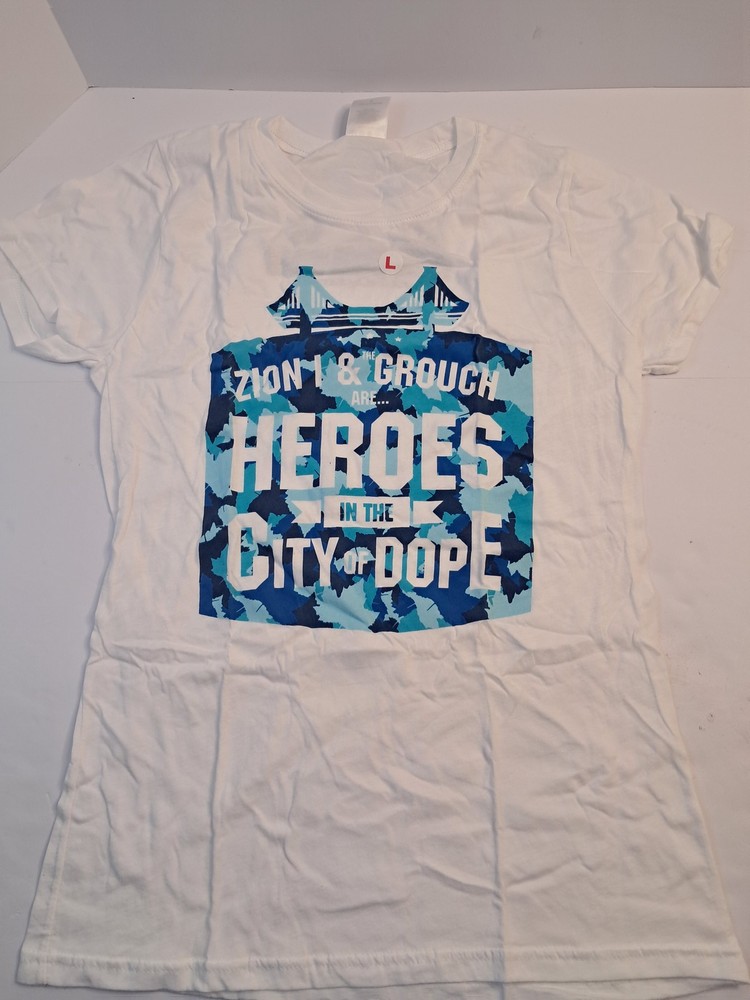 Bay Island Sportswear Men’s Large White Zion & Crouch Heroes City of Dope