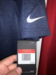 $75 Nike NFL On Field Apparel New England Patriots Polo Blue Mens L LARGE NEW