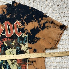 AC/DC Highway To Hell T-Shirt Mens Sz L Black Orange Tie Dye Band Tee 100%Cotton