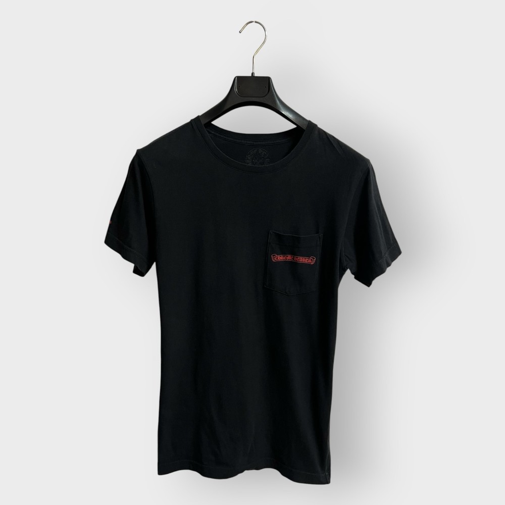 Chrome Hearts Black Graphic Pocket T-Shirt Horseshoe Logo Size M