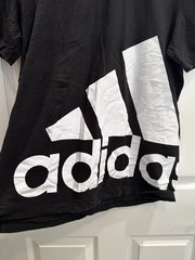 Adidas Men’s Essentials Giant Logo Tee Black with White Logo T-Shirt Medium