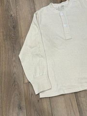 Vintage 50s Military Henley Shirt Sz M Wool Thermal Winter Workwear Uniform M-50